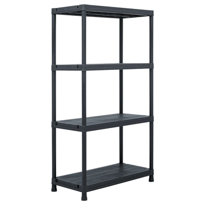 Berkfield Storage Shelf Racks 2 pcs Black 60x30x138 cm Plastic