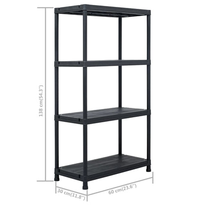 Berkfield Storage Shelf Racks 2 pcs Black 60x30x138 cm Plastic