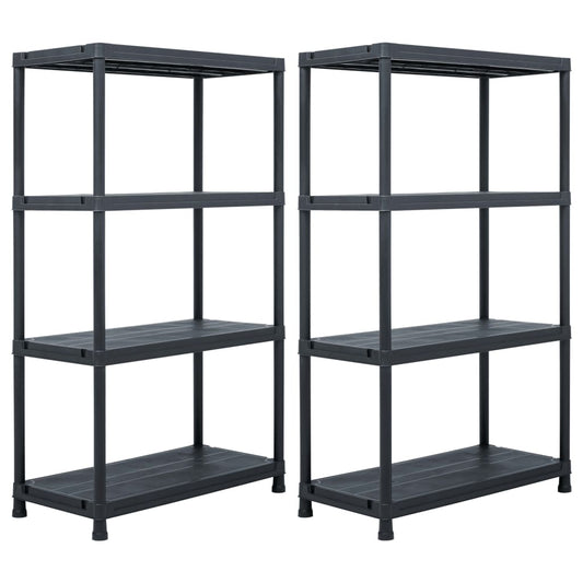 Berkfield Storage Shelf Racks 2 pcs Black 200 kg 80x40x138 cm Plastic