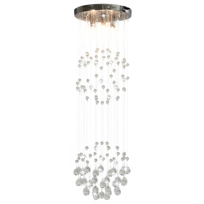 Berkfield Ceiling Lamp with Crystal Beads Silver Sphere 3 x G9 Bulbs