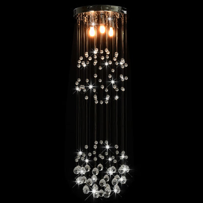 Berkfield Ceiling Lamp with Crystal Beads Silver Sphere 3 x G9 Bulbs