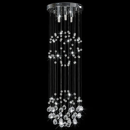 Berkfield Ceiling Lamp with Crystal Beads Silver Sphere 3 x G9 Bulbs