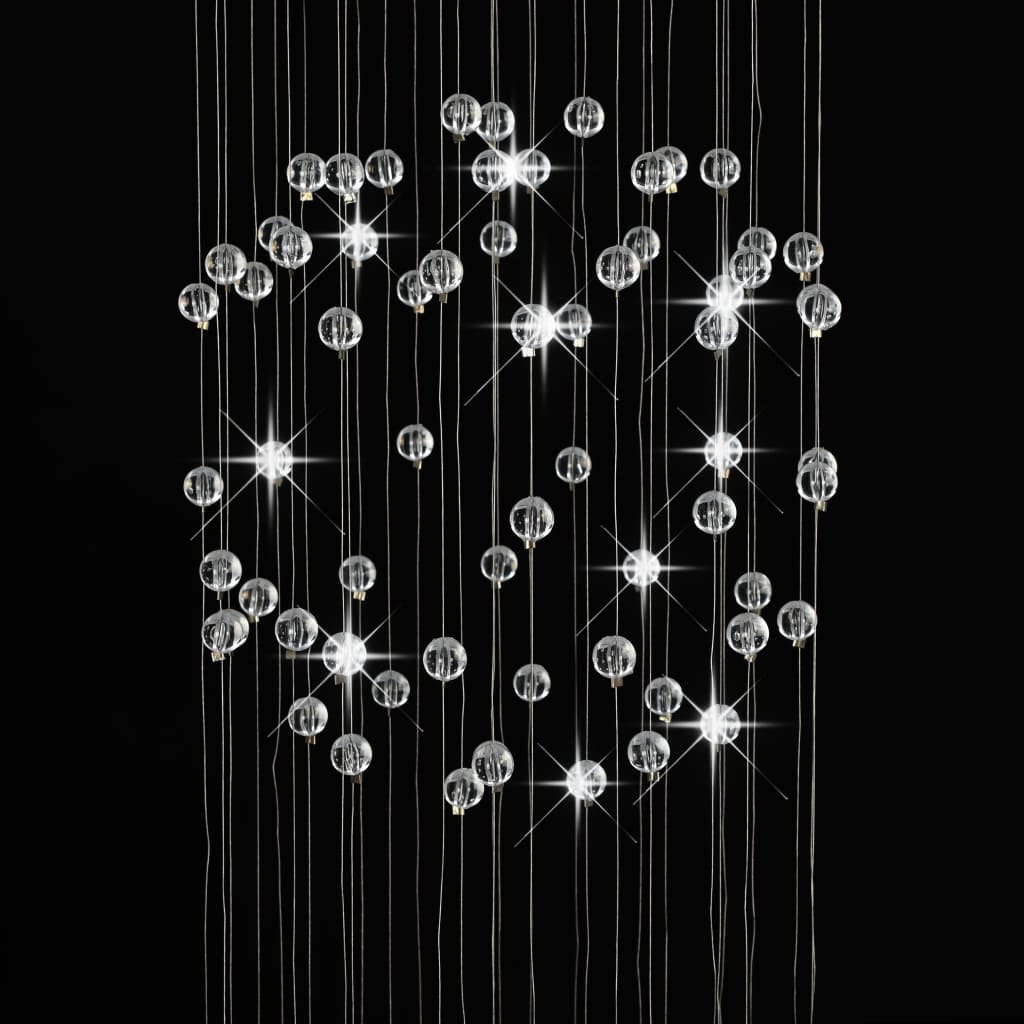 Berkfield Ceiling Lamp with Crystal Beads Silver Sphere 3 x G9 Bulbs