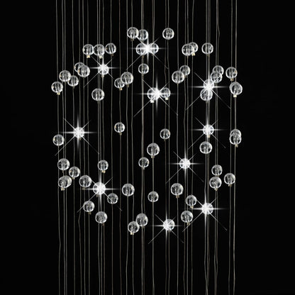 Berkfield Ceiling Lamp with Crystal Beads Silver Sphere 3 x G9 Bulbs