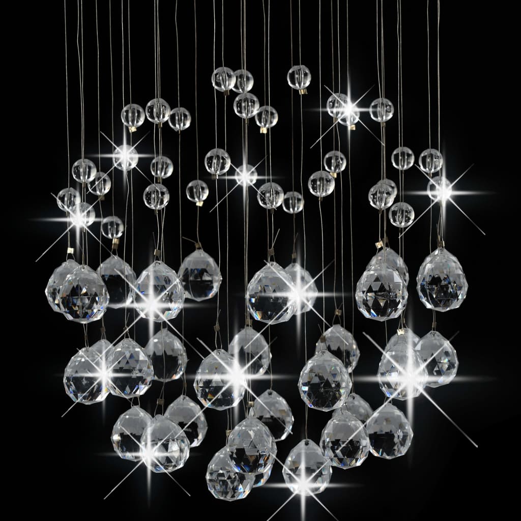 Berkfield Ceiling Lamp with Crystal Beads Silver Sphere 3 x G9 Bulbs