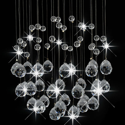 Berkfield Ceiling Lamp with Crystal Beads Silver Sphere 3 x G9 Bulbs