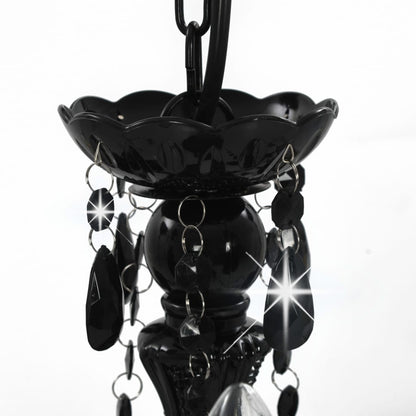 Berkfield Chandelier with Beads Black Round 3 x E14