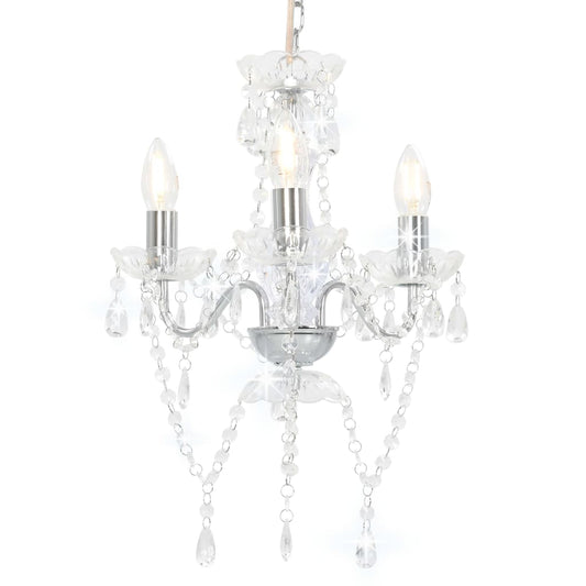Berkfield Chandelier with Beads Silver Round 3 x E14