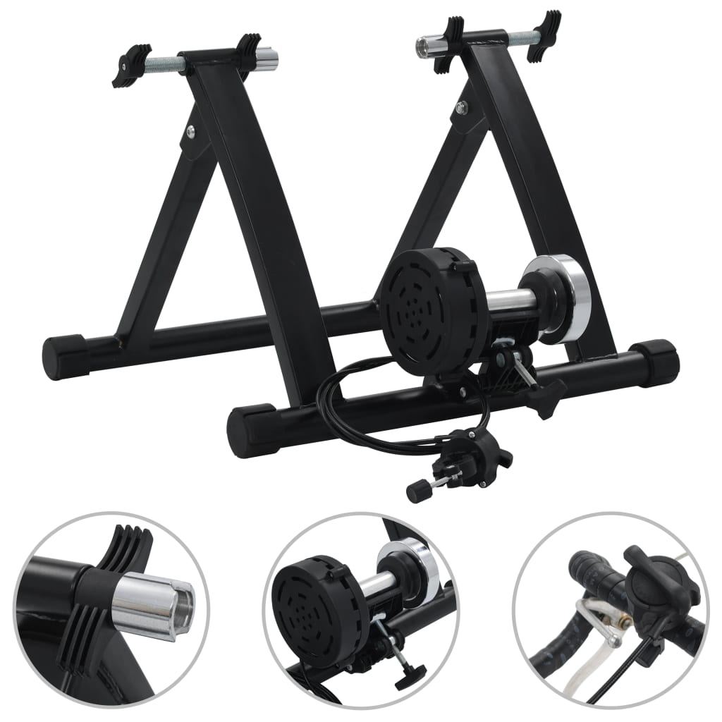 Berkfield Roller Trainer Black 26"-28" Steel Black