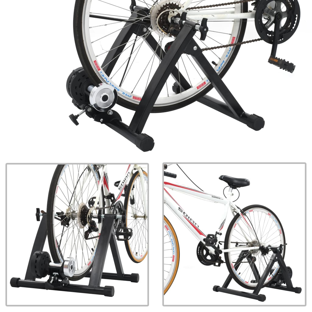 Berkfield Roller Trainer Black 26"-28" Steel Black