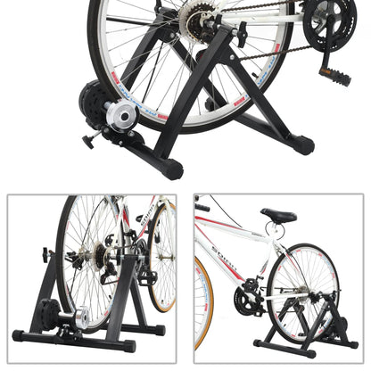 Berkfield Roller Trainer Black 26"-28" Steel Black