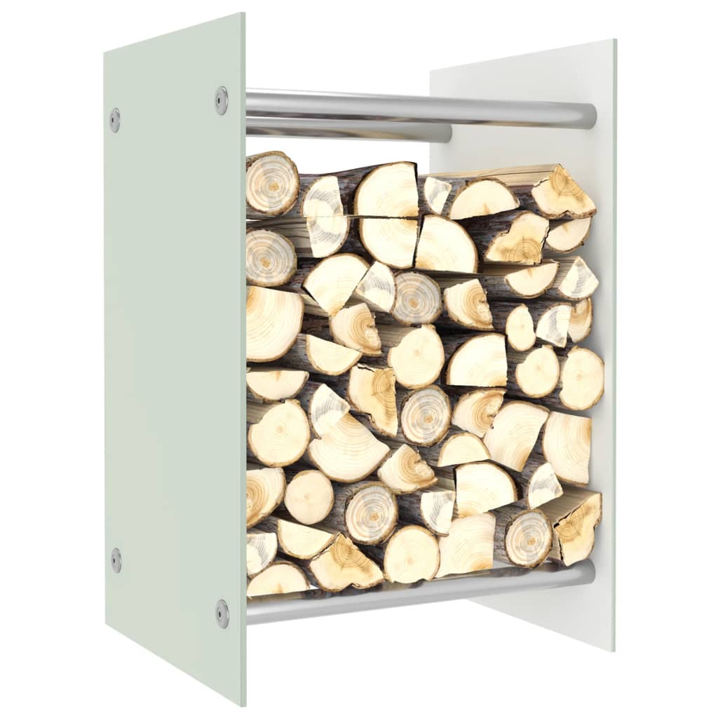 Berkfield Firewood Rack White 40x35x60 cm Glass