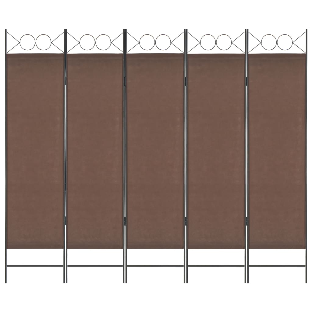 Berkfield 5-Panel Room Divider Brown 200x180 cm