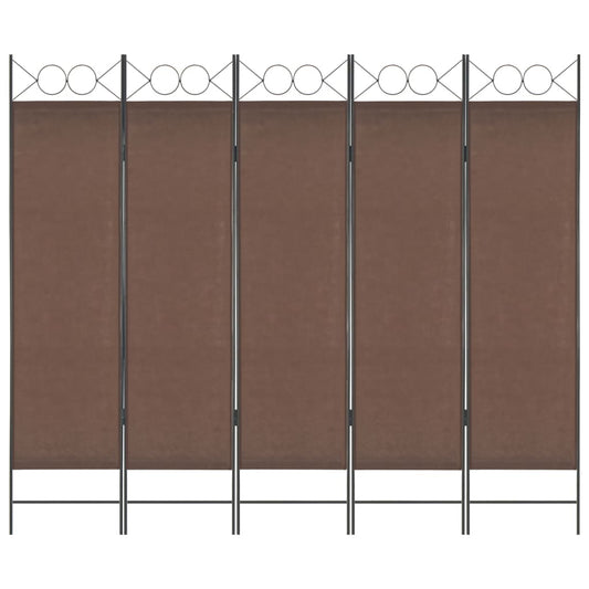 Berkfield 5-Panel Room Divider Brown 200x180 cm