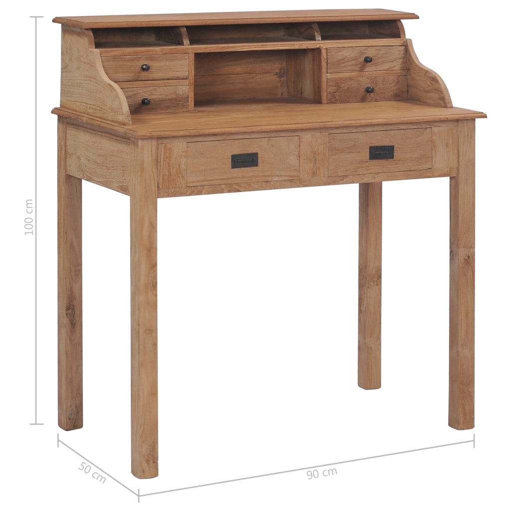 Berkfield Desk 90x50x100 cm Solid Teak Wood