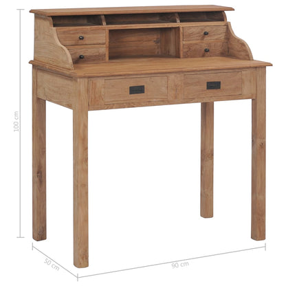 Berkfield Desk 90x50x100 cm Solid Teak Wood