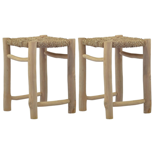 Berkfield Stools 2 pcs Brown Seagrass