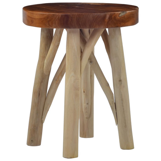 Berkfield Stool Brown Teak Wood