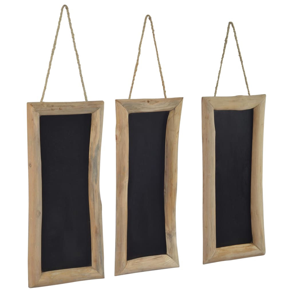 Berkfield Blackboards 3 pcs 30x70 cm Teak Wood