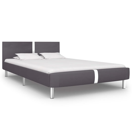 Berkfield Bed Frame Grey Faux Leather 135x190 cm 4FT6 Double
