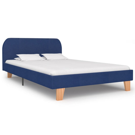 Berkfield Bed Frame Blue Fabric 120x190 cm 4FT Small Double