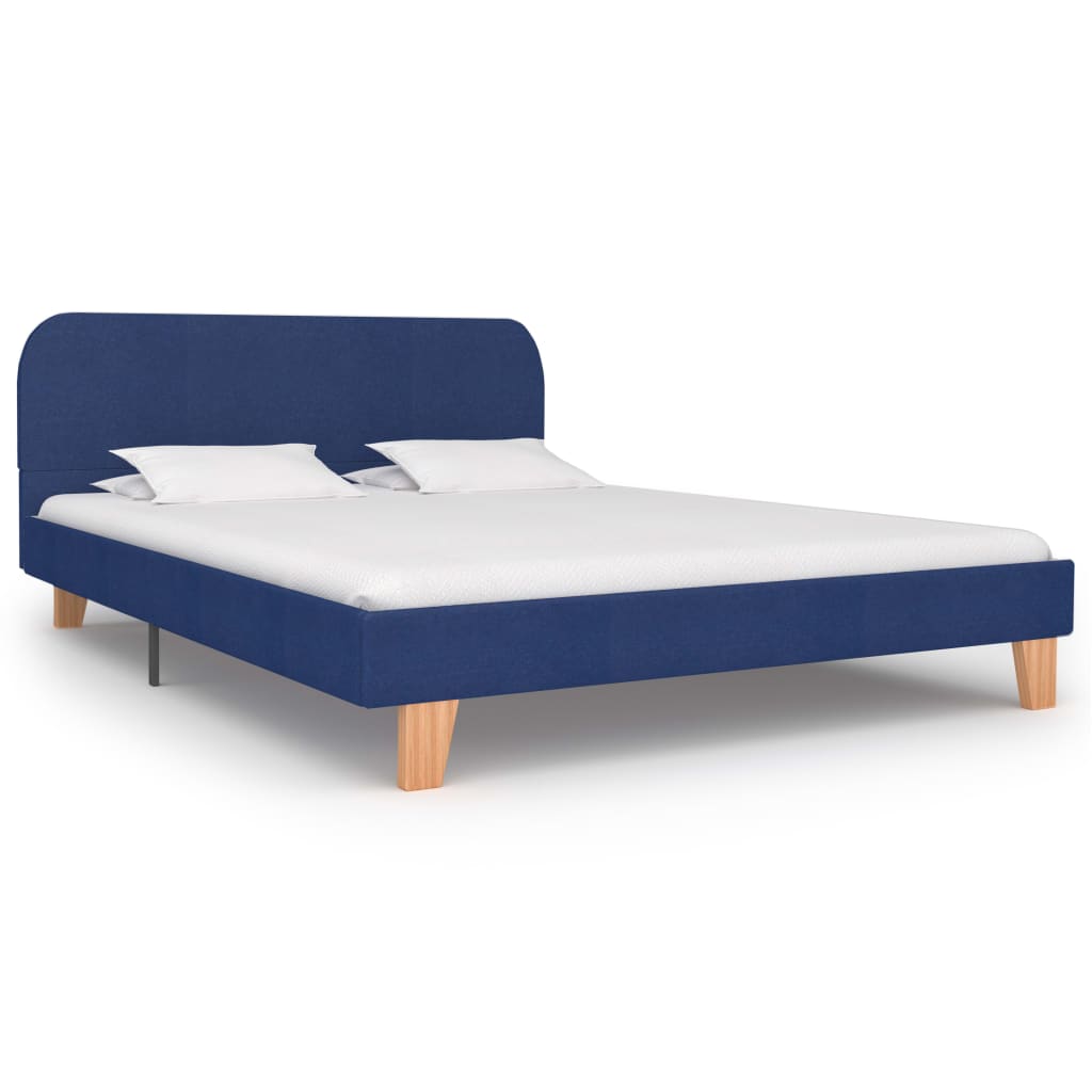 Berkfield Bed Frame Blue Fabric 135x190 cm 4FT6 Double
