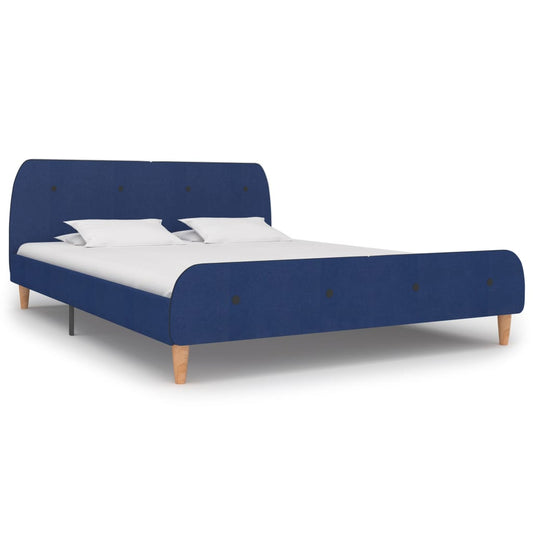 Berkfield Bed Frame Blue Fabric 150x200 cm 5FT King Size