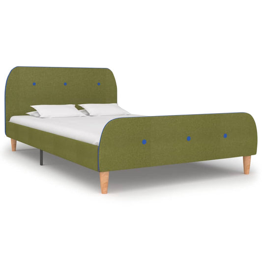 Berkfield Bed Frame Green Fabric 120x190 cm 4FT Small Double