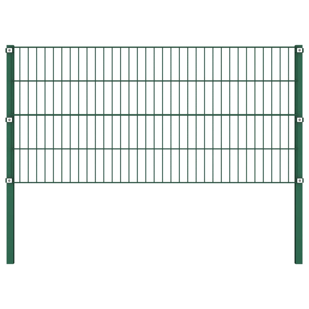 Berkfield Fence Panel with Posts Iron 1.7x0.8 m Green