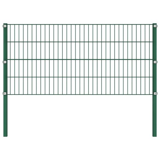 Berkfield Fence Panel with Posts Iron 1.7x0.8 m Green