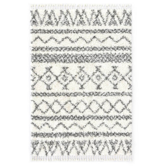 Berkfield Rug Berber Shaggy PP Beige and Grey 160x230 cm