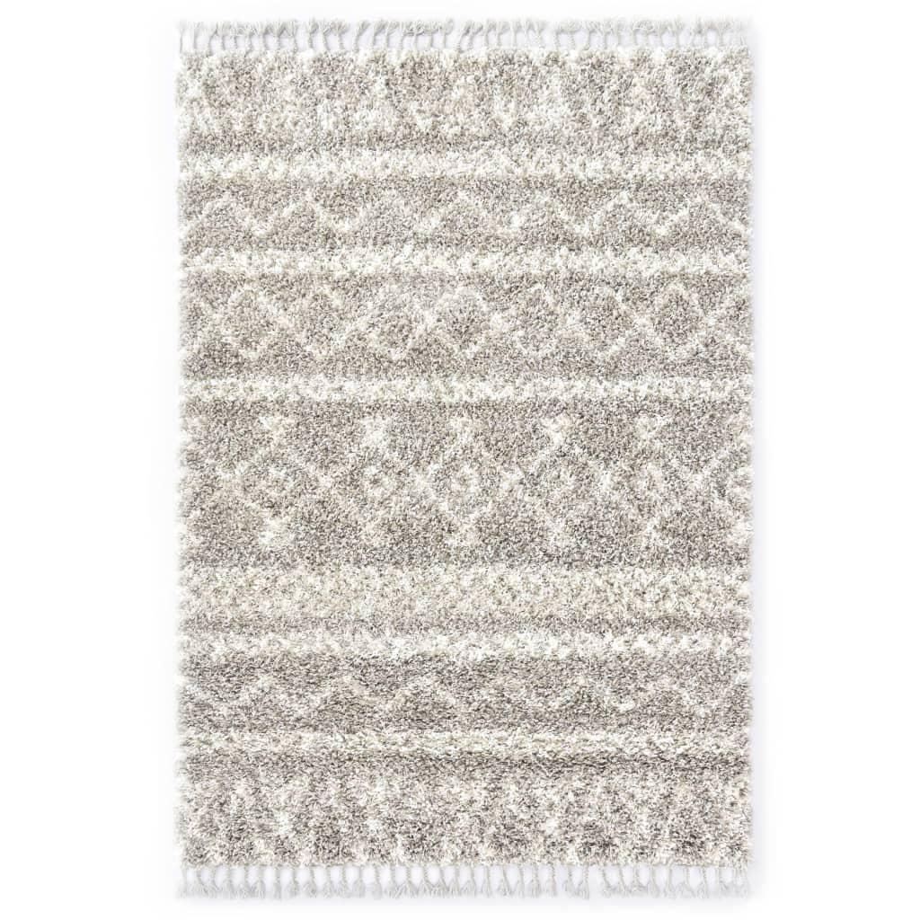 Berkfield Rug Berber Shaggy PP Sand and Beige 80x150 cm