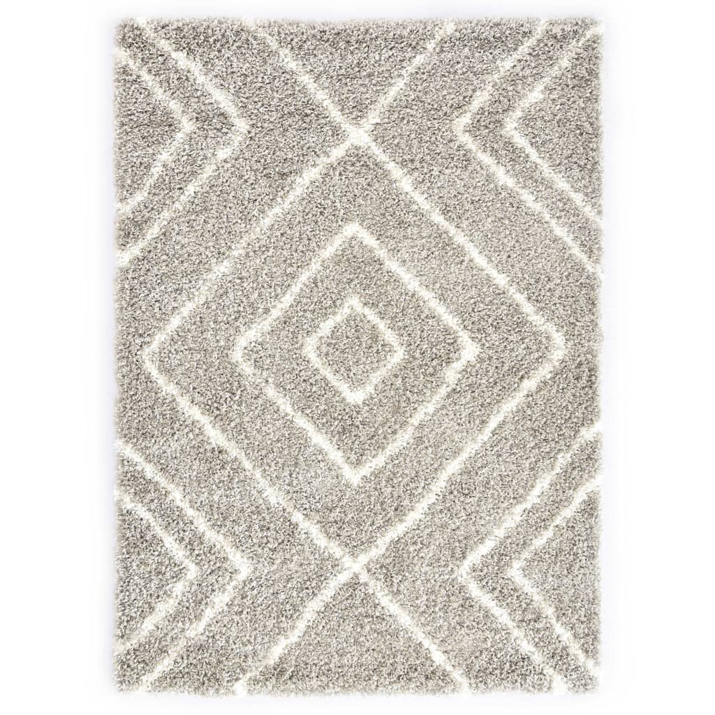 Berkfield Rug Berber Shaggy PP Sand and Beige 160x230 cm