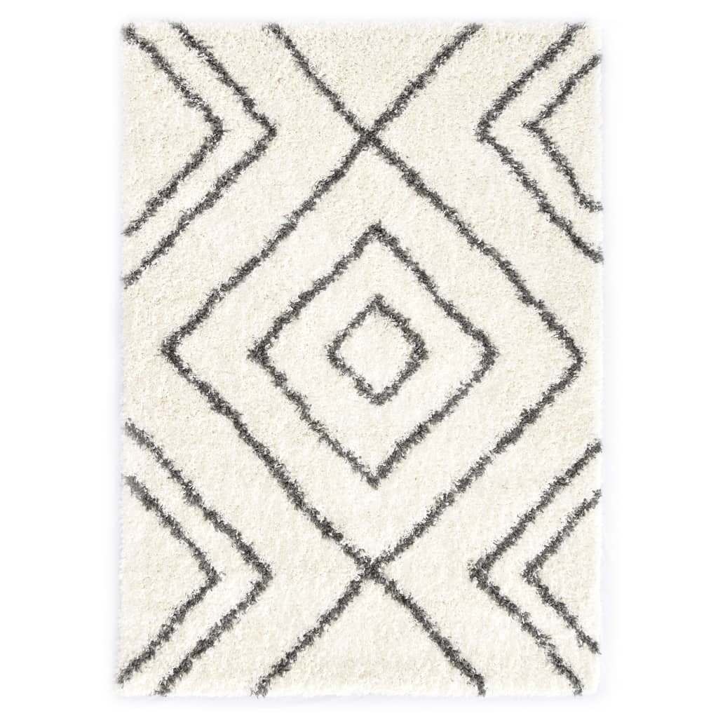 Berkfield Rug Berber Shaggy PP Beige and Grey 80x150 cm