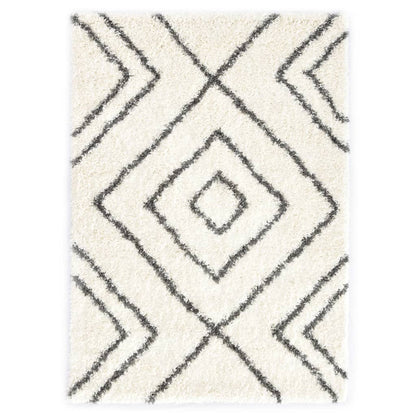 Berkfield Rug Berber Shaggy PP Beige and Grey 80x150 cm