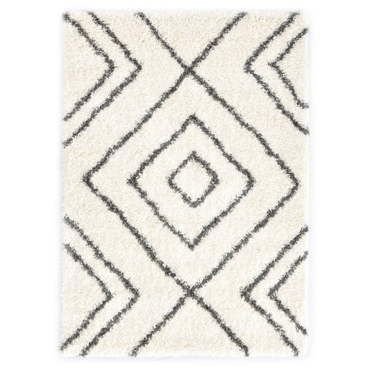 Berkfield Rug Berber Shaggy PP Beige and Grey 80x150 cm