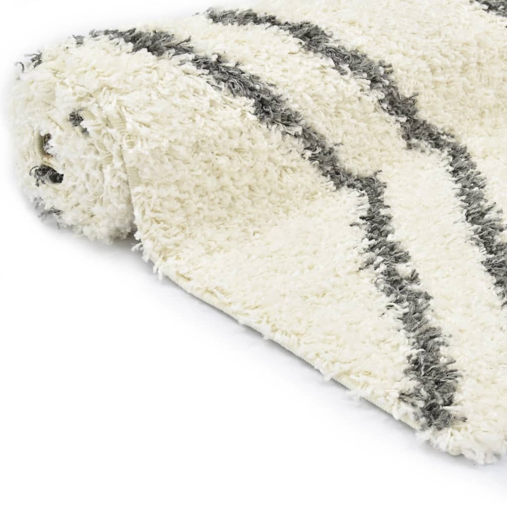 Berkfield Rug Berber Shaggy PP Beige and Grey 80x150 cm