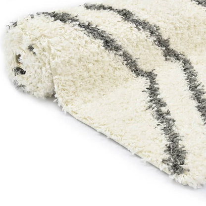 Berkfield Rug Berber Shaggy PP Beige and Grey 80x150 cm
