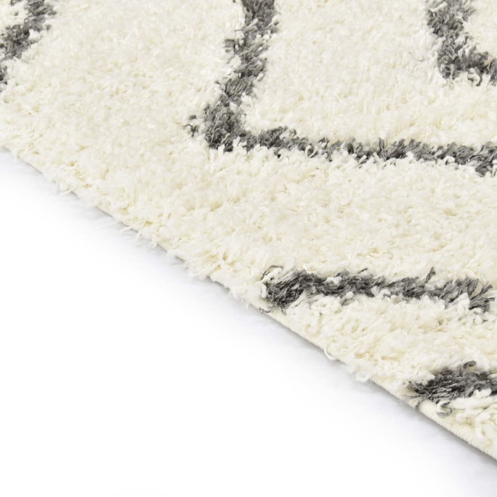 Berkfield Rug Berber Shaggy PP Beige and Grey 80x150 cm