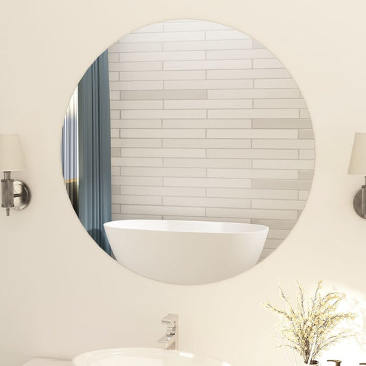 Berkfield Frameless Mirror Round 90 cm Glass