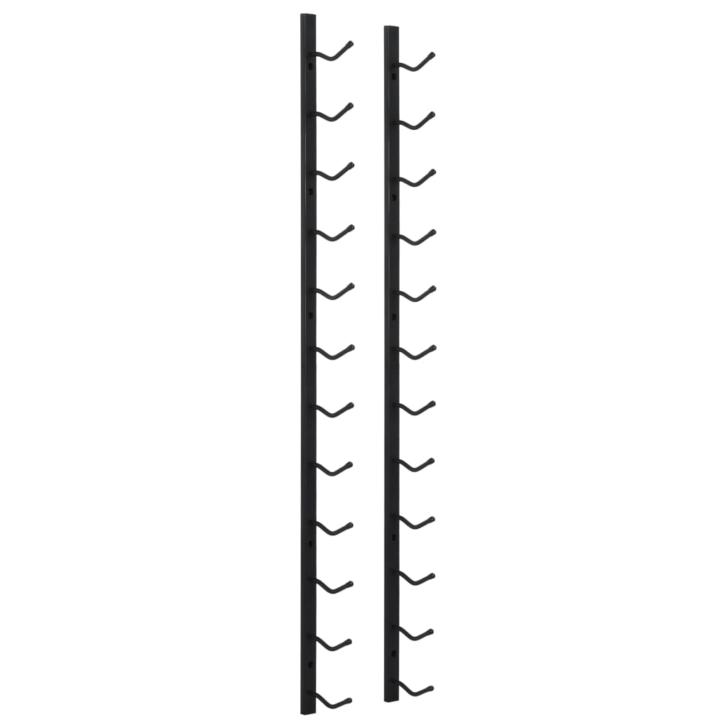 Berkfield Wall Mounted Wine Rack for 12 Bottles Black Iron