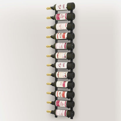Berkfield Wall Mounted Wine Rack for 12 Bottles Black Iron
