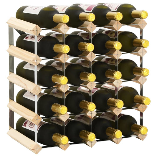 Berkfield Wine Rack for 20 Bottles Solid Pinewood
