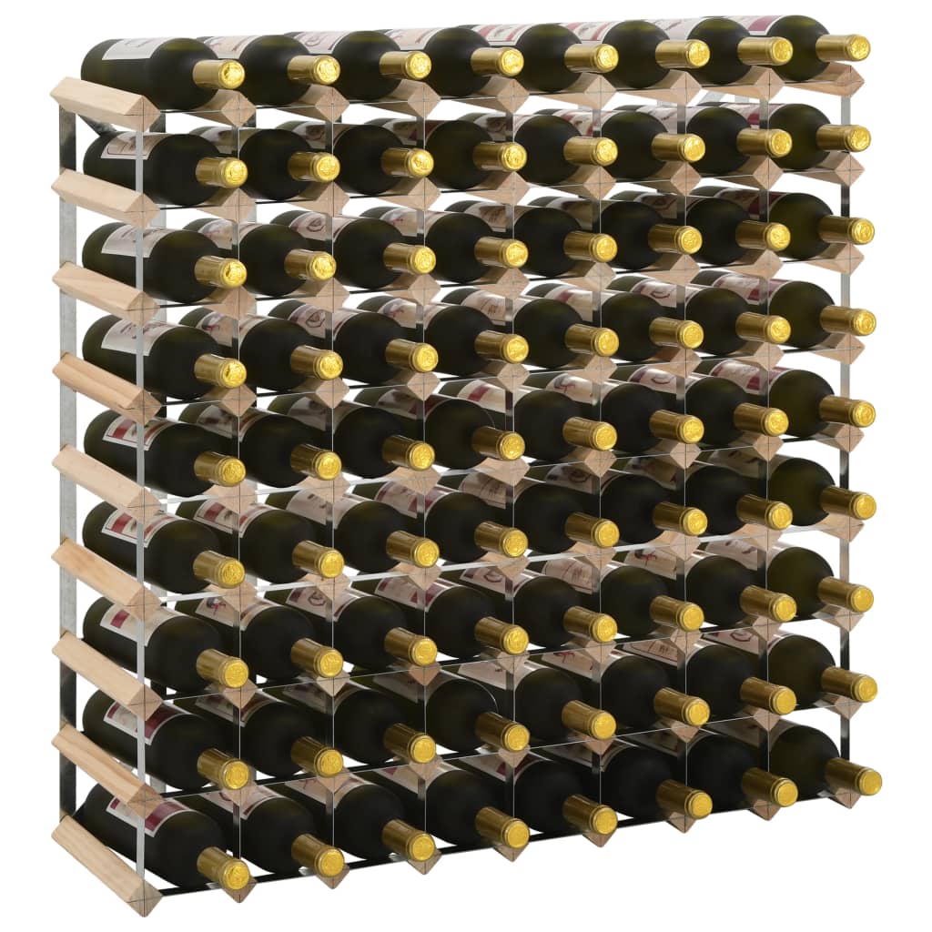 Berkfield Wine Rack for 72 Bottles Solid Pinewood