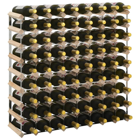 Berkfield Wine Rack for 72 Bottles Solid Pinewood