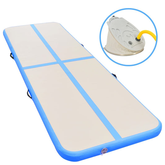 Berkfield Inflatable Gymnastics Mat with Pump 800x100x10 cm PVC Blue