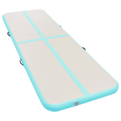 Berkfield Inflatable Gymnastics Mat with Pump 800x100x10 cm PVC Green