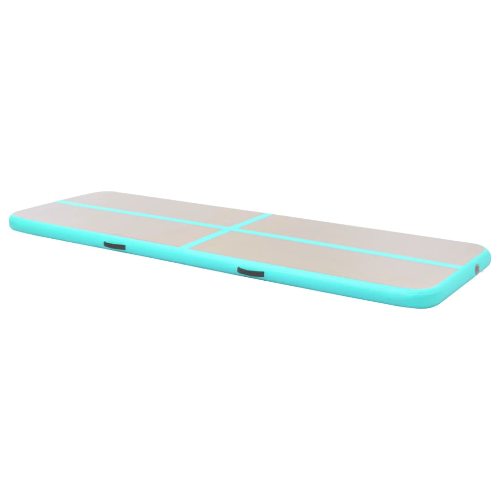 Berkfield Inflatable Gymnastics Mat with Pump 800x100x10 cm PVC Green