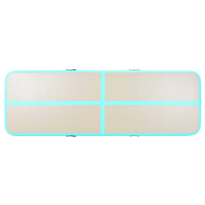 Berkfield Inflatable Gymnastics Mat with Pump 800x100x10 cm PVC Green