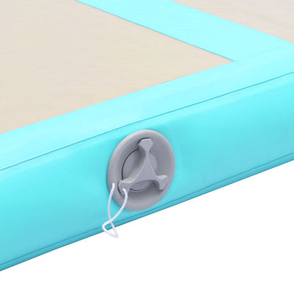 Berkfield Inflatable Gymnastics Mat with Pump 800x100x10 cm PVC Green